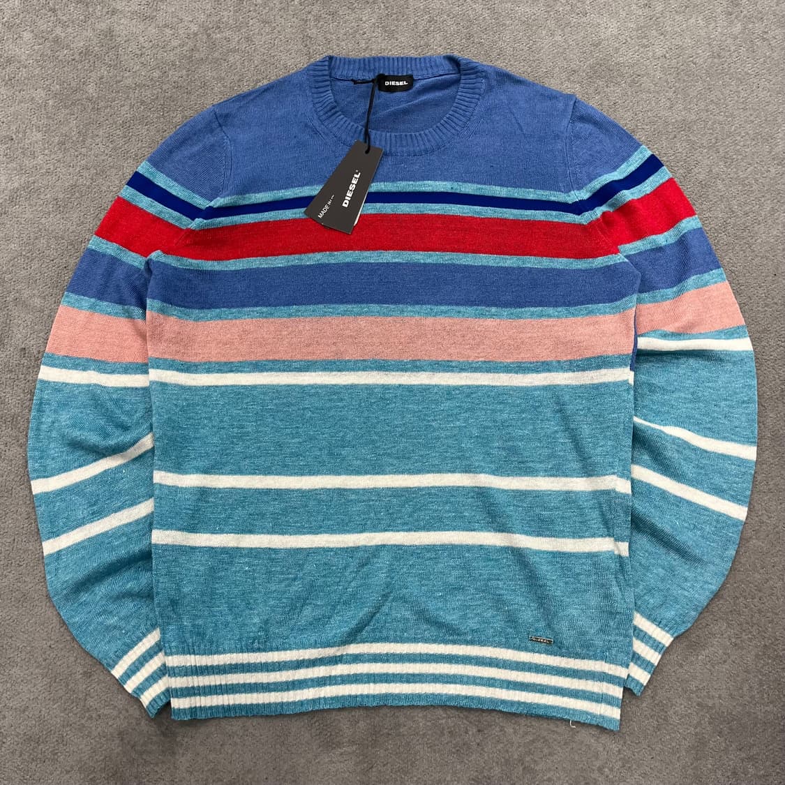 L 새상품 디젤 멀티컬러 린넨 니트 상품이미지1