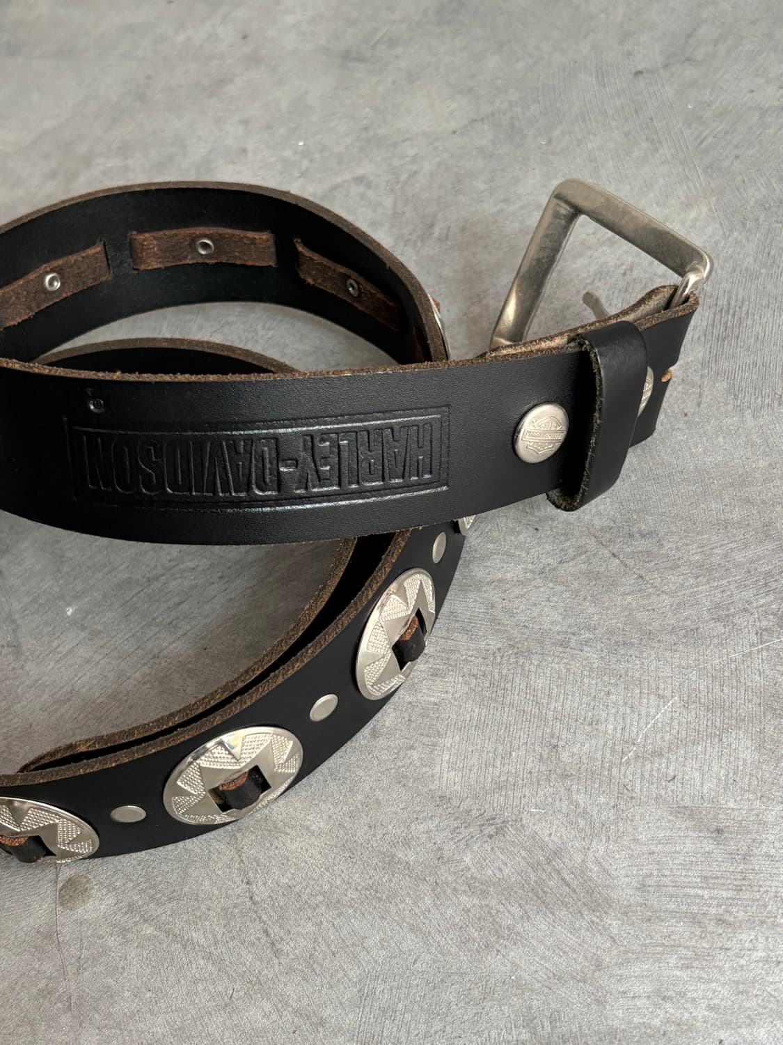 Harley-Davidson 할리 데이비슨 스터드 레더 벨트 상품이미지1