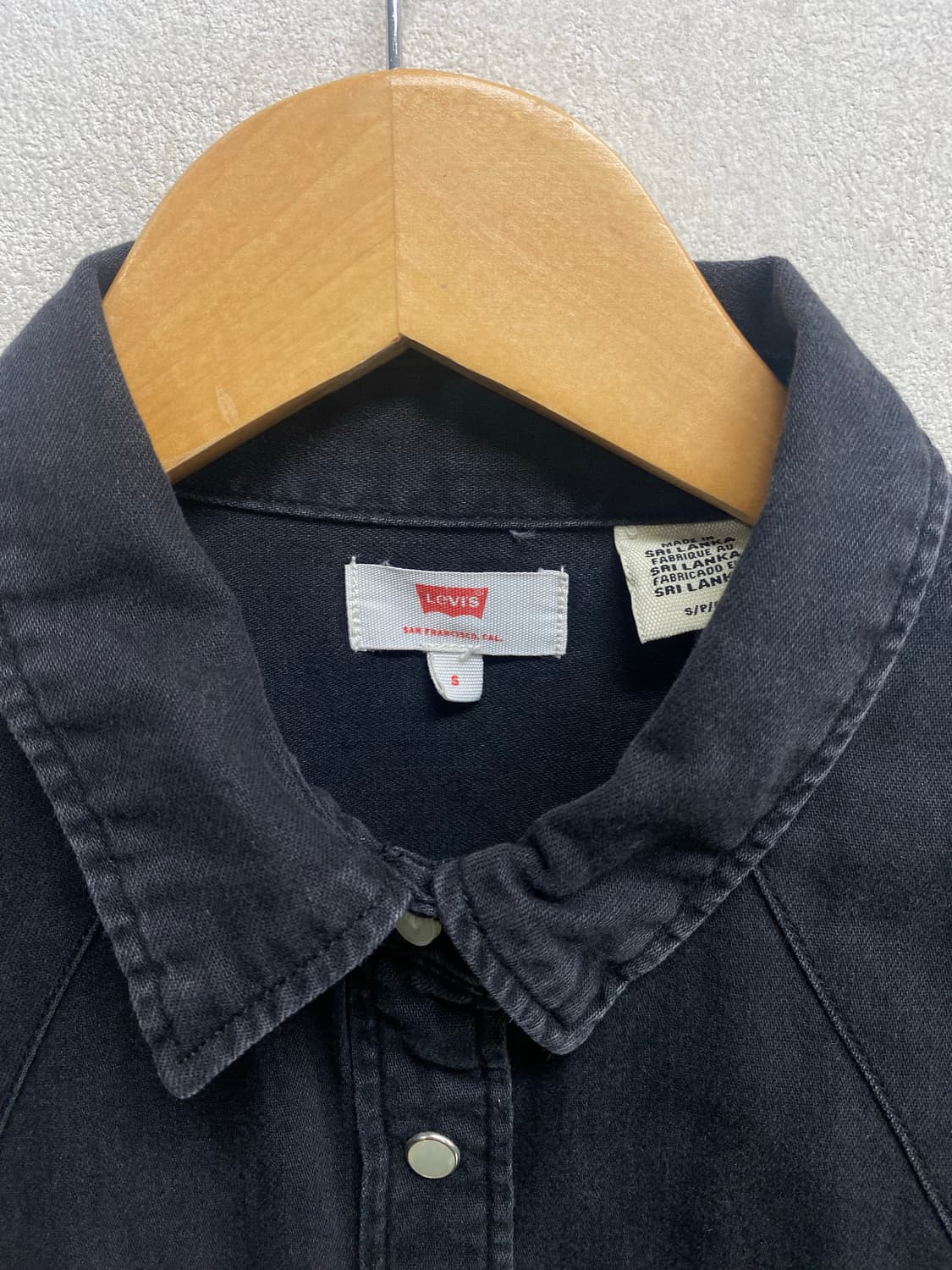 리바이스 흑청 데님 셔츠 원피스 S 상품이미지4