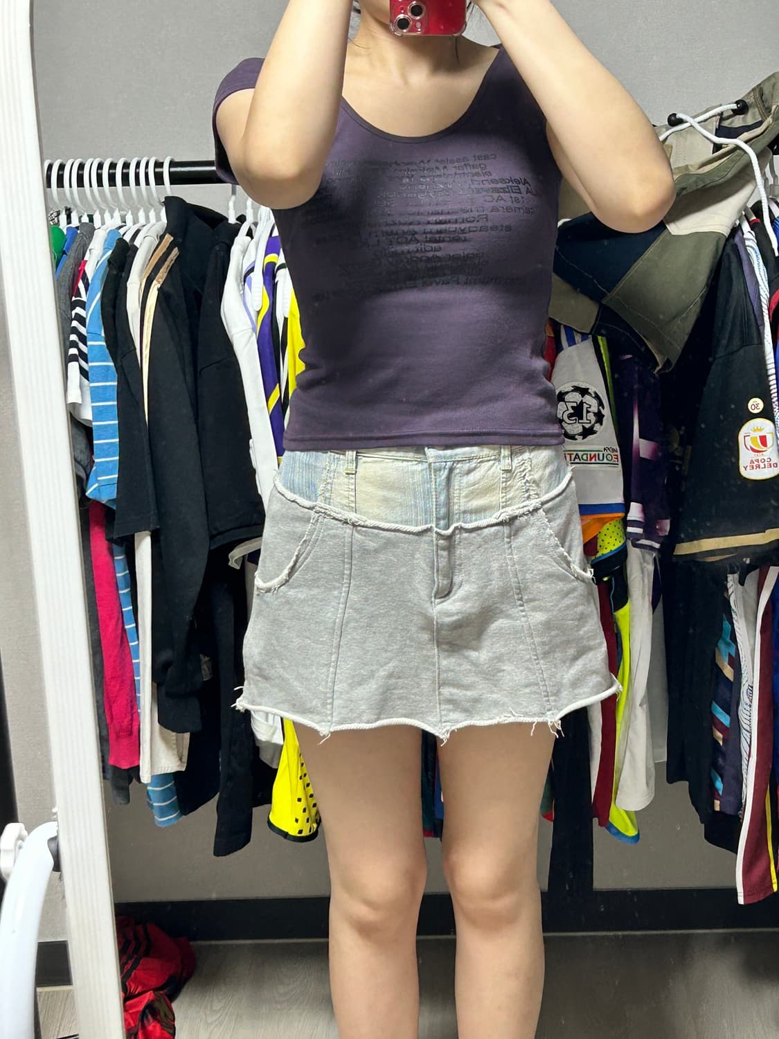 마뗑킴 데님 스웻 스커트 상품이미지1