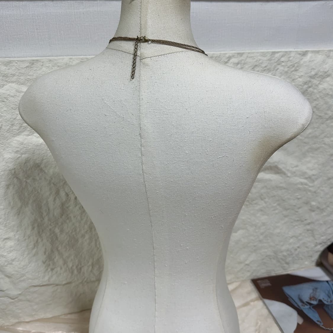 빈티지 황동 레이어드 터키석 쿠바체인 목걸이 상품이미지3