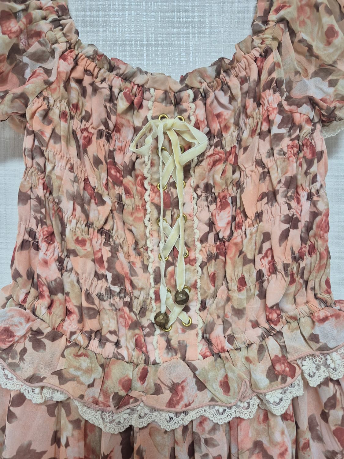 리즈리사 초고전템 히메갸루 딸기우유 핑크플로럴 원피스 상품이미지3