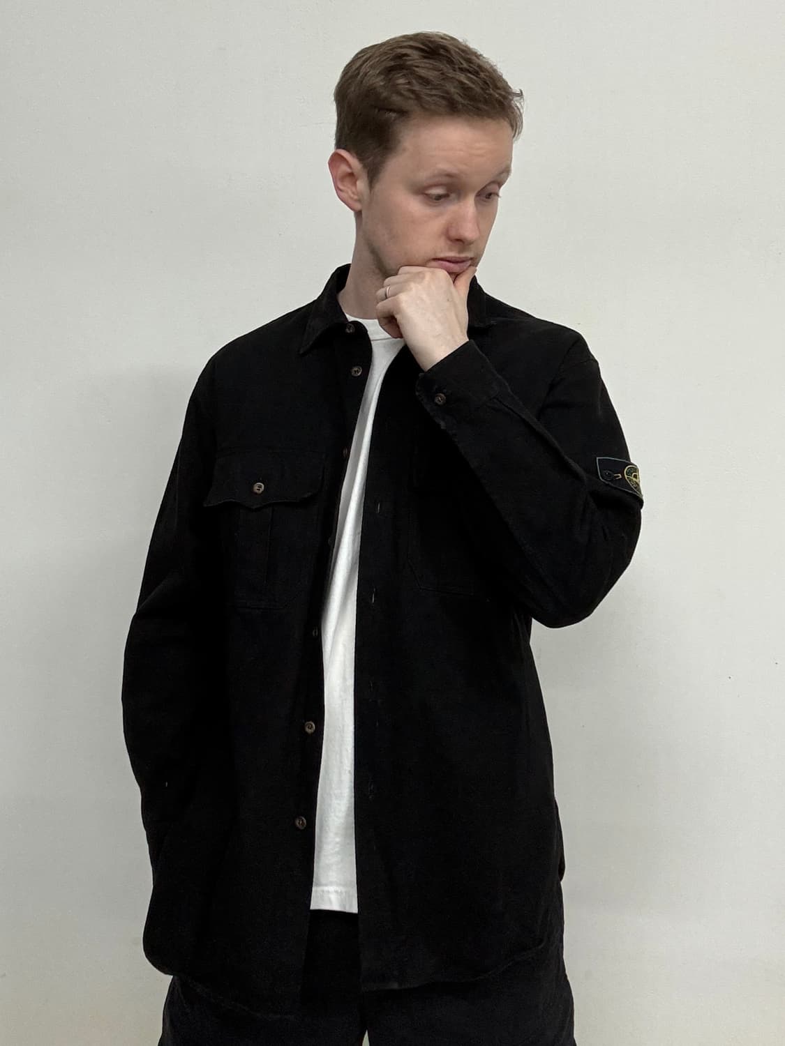 95AW 스톤 아일랜드 그린 엣지 밀리터리 데님 오버셔츠 상품이미지3