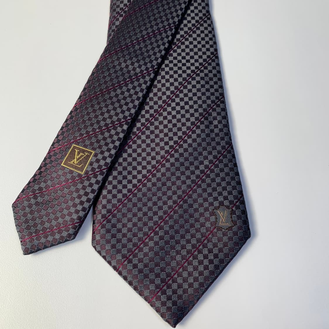 루이비통 스몰다메이 100실크 이태리 최상급 A+ 명품넥타이 9.2cm 상품이미지4