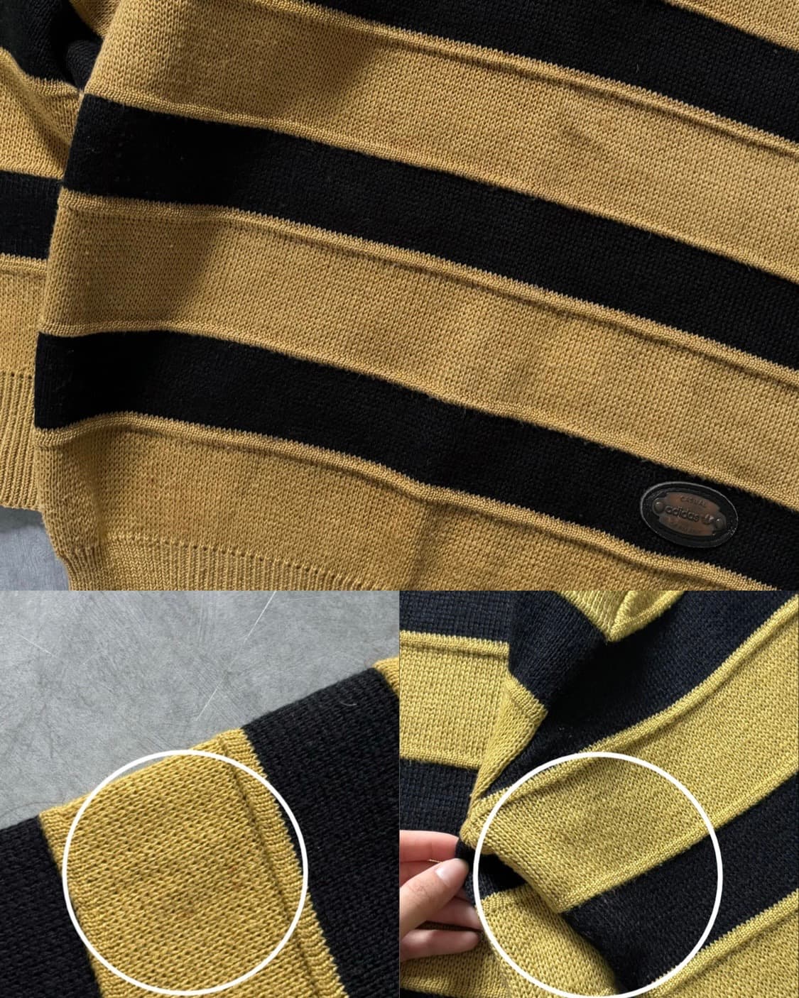 Adidas 아디다스 레더 스트라이프 울 니트 상품이미지7