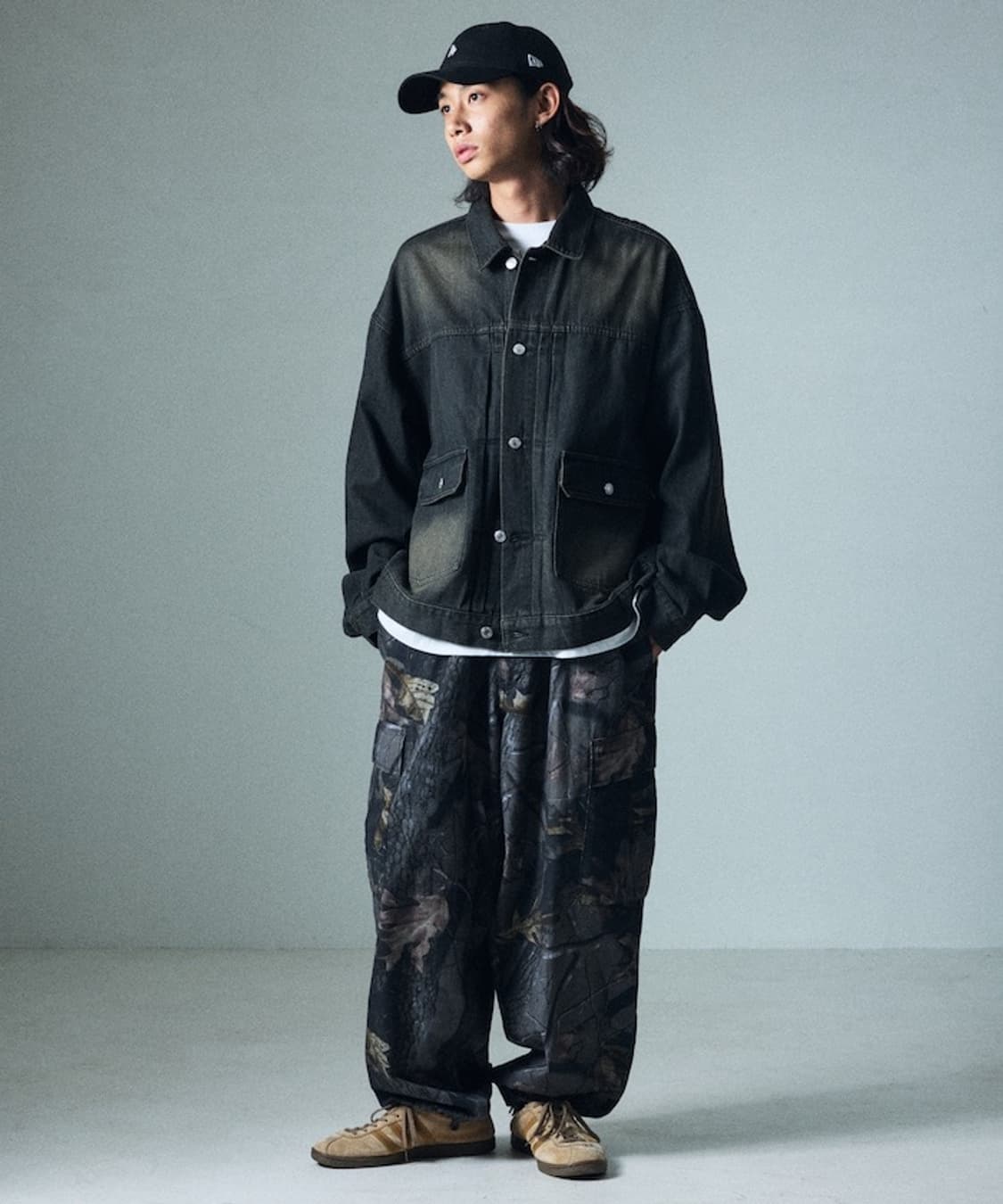 프릭스스토어 오버핏 2세대 데님 자켓 G잔 트러커 커버올 블랙 M 상품이미지1