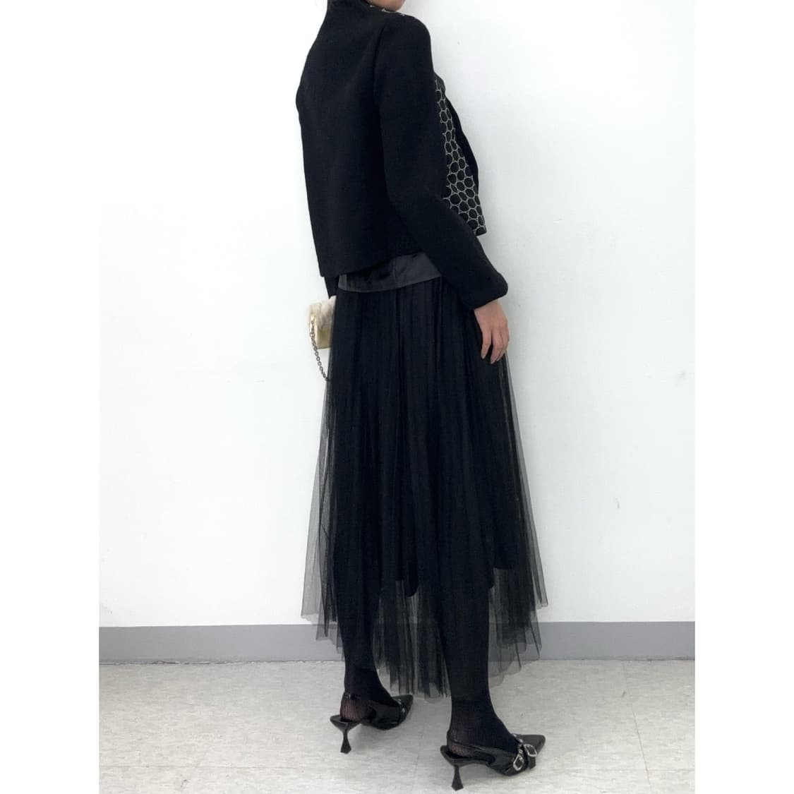 빈티지 블랙 샤 스커트 상품이미지2