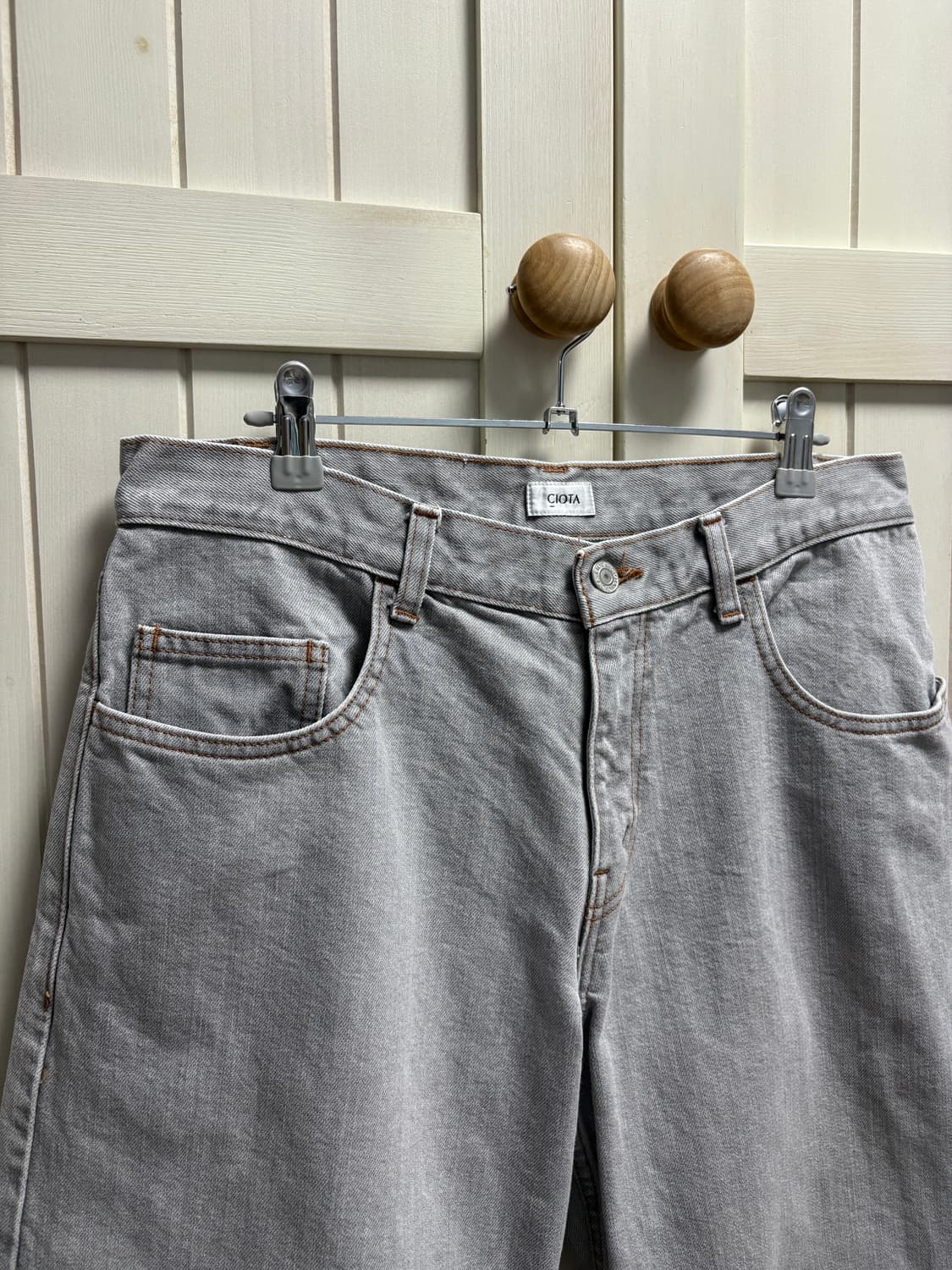 시오타 배기 셀비지 데님 그레이 30사이즈 상품이미지2