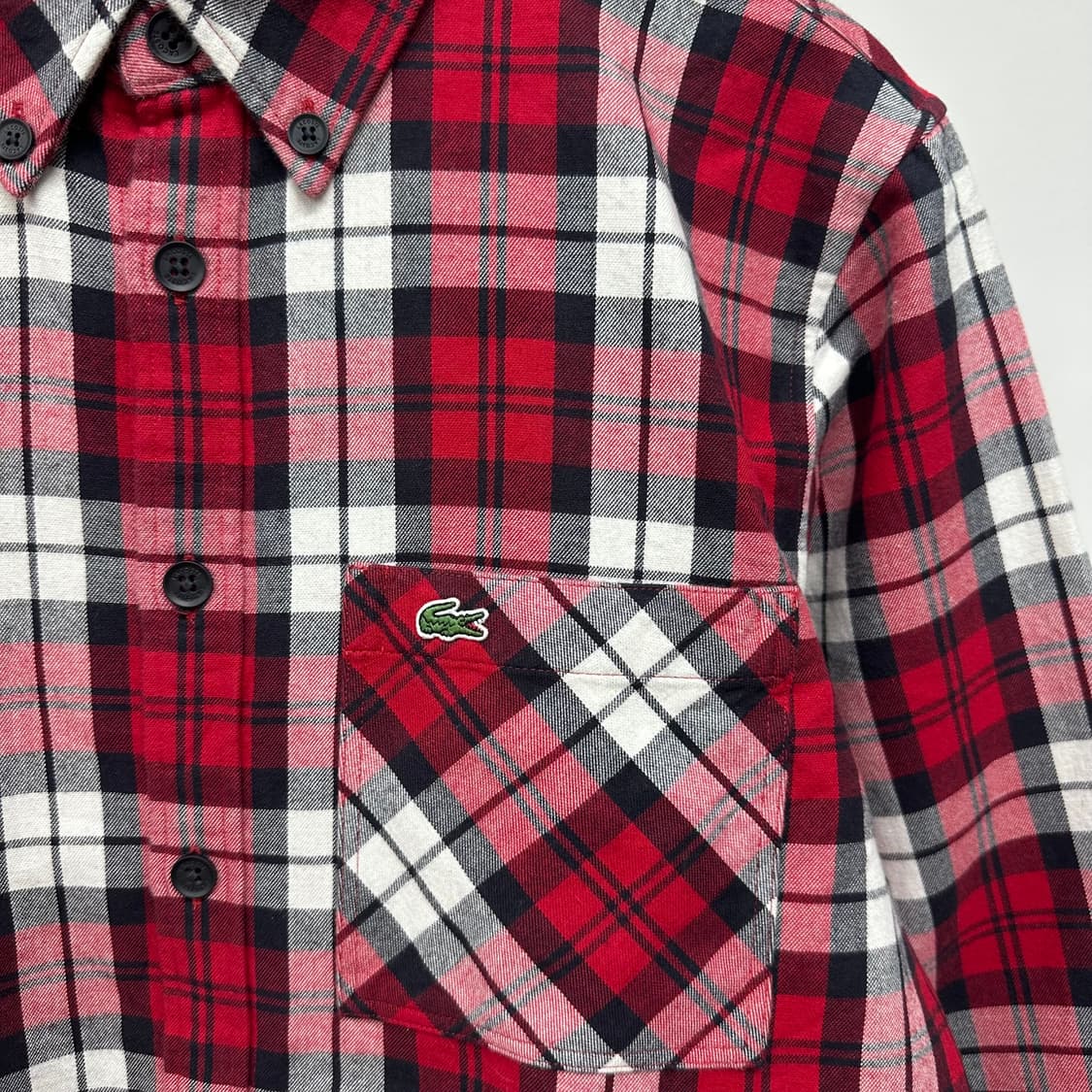 라코스테 헤비코튼 로고 체크 셔츠 상품이미지3