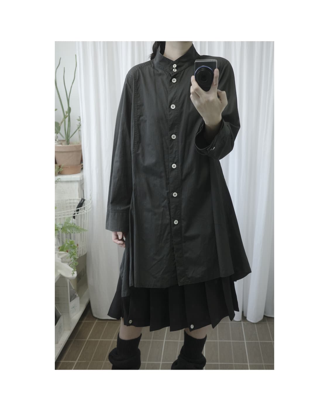 high-necked black dress 상품이미지5
