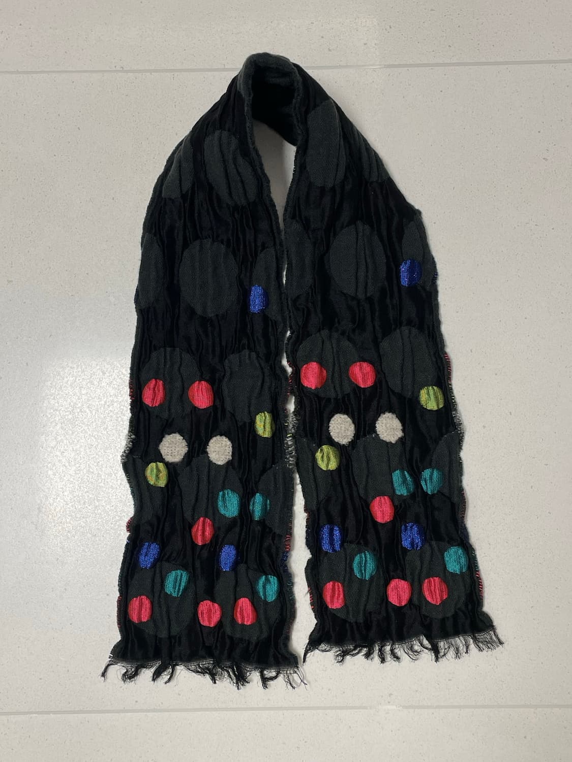 컬러 도트 플리츠 스카프 상품이미지5