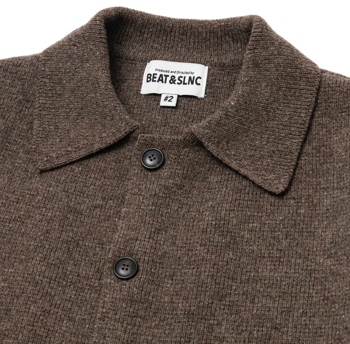 BEAT&SLNC 비트앤사일런스 헤비웨이트 칼라 울 카디건 모카 상품이미지3