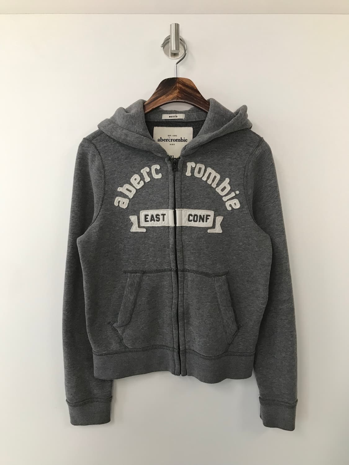 아베크롬비 y2k 와투케 그레이 딱붙 후드집업 상품이미지2