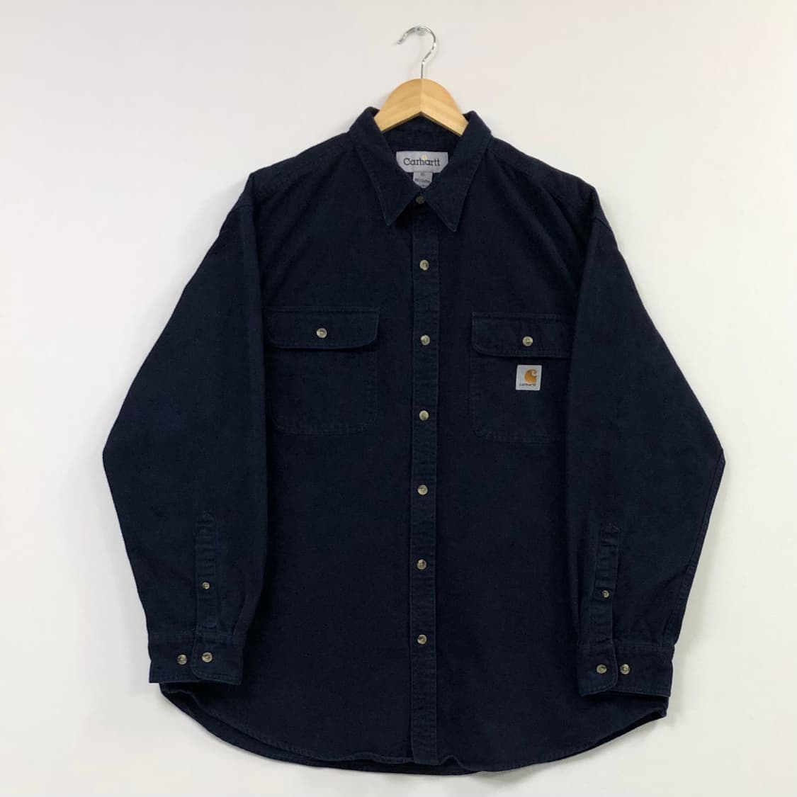 Xxl 칼하트 네이비 헤비 워크 셔츠 상품이미지2