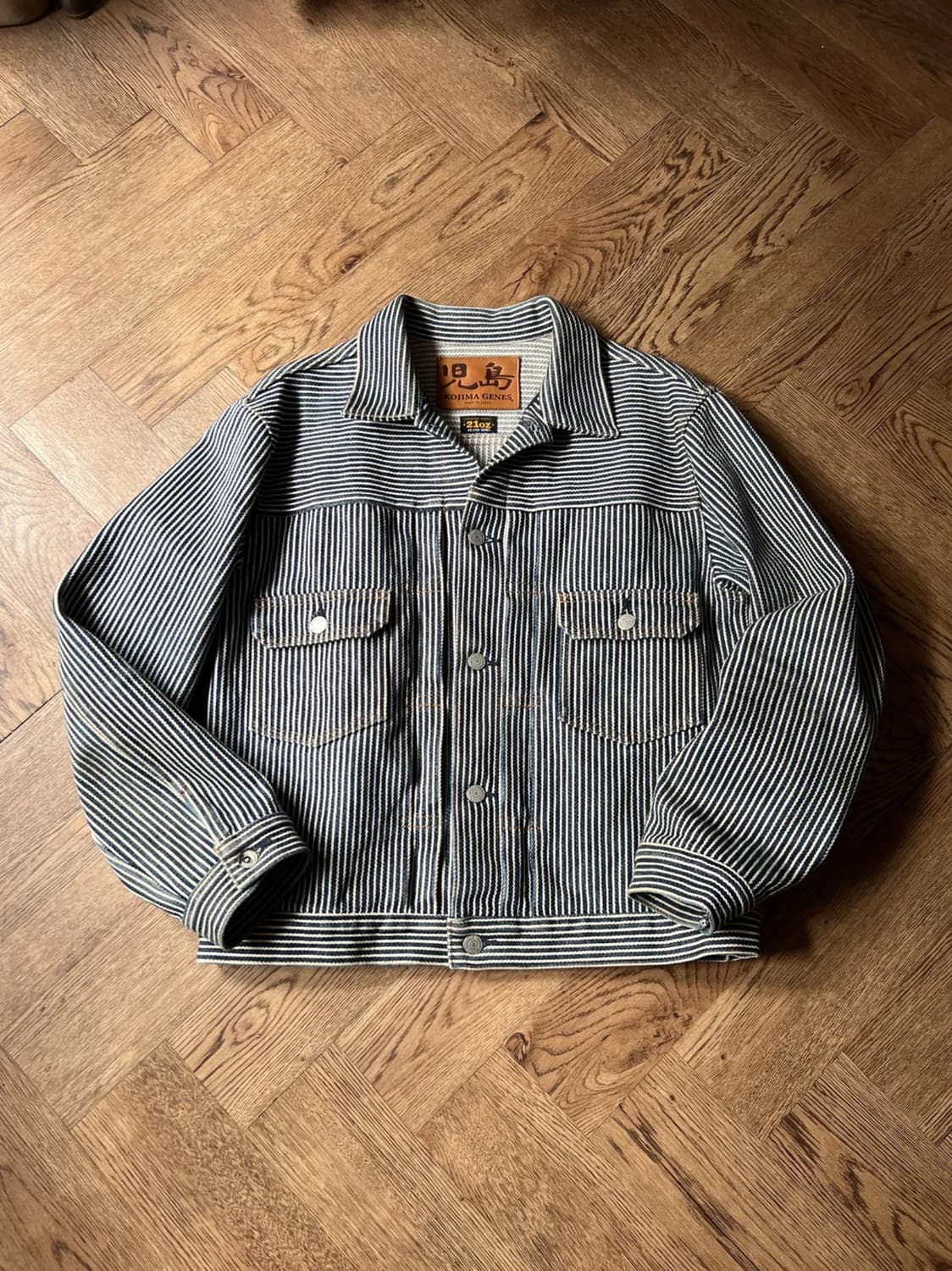 [L]코지마진즈 재팬메이드 21oz 히코리 2세대 데님 트러커 자켓 상품이미지1