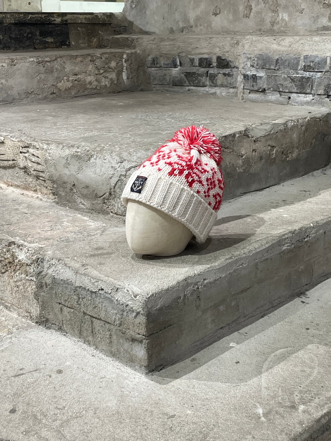 캐피탈 화이트 3G 스노우 패턴 울 니트 캡 상품이미지1