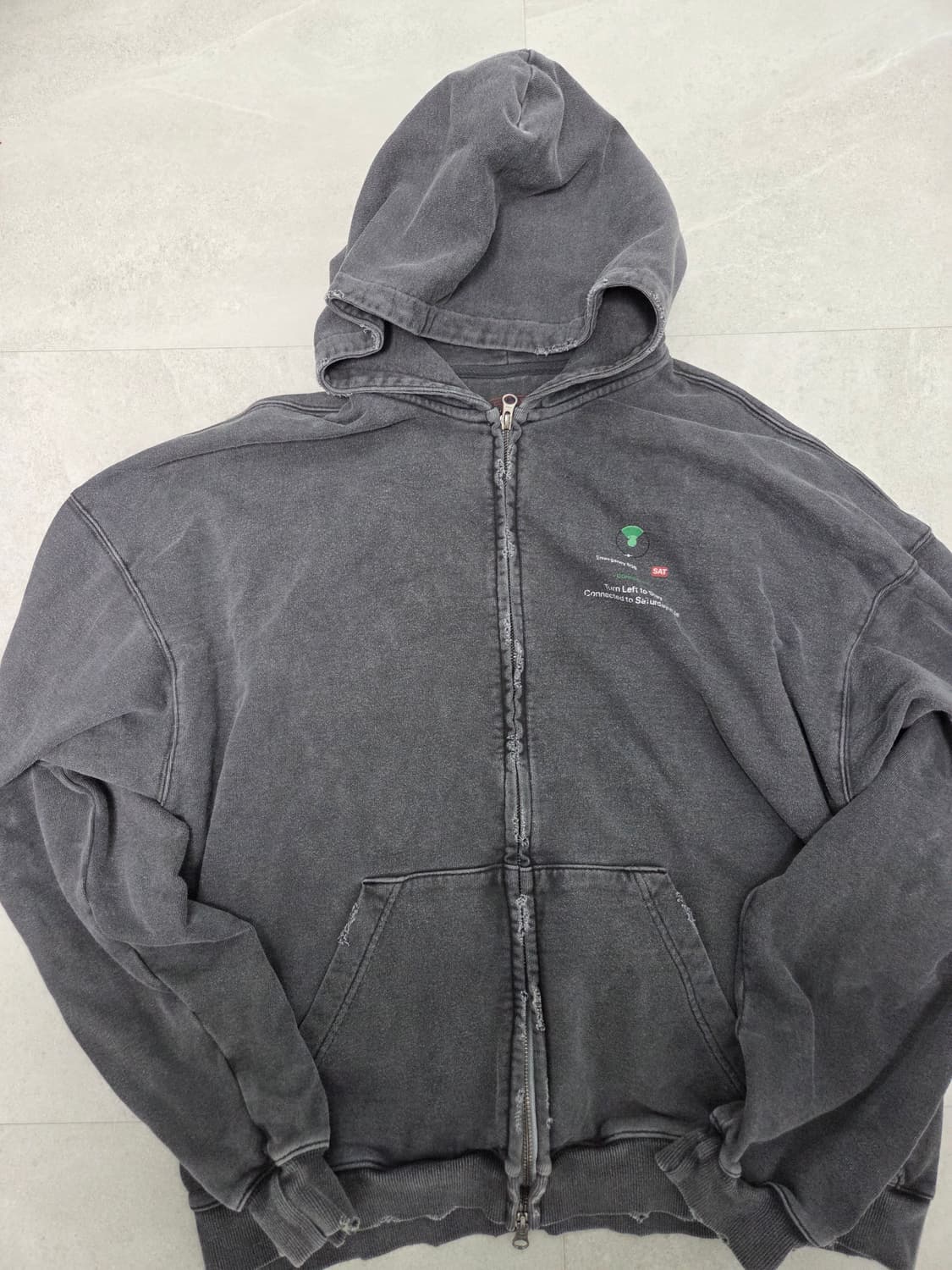 STU 워싱 후드 집업 상품이미지1