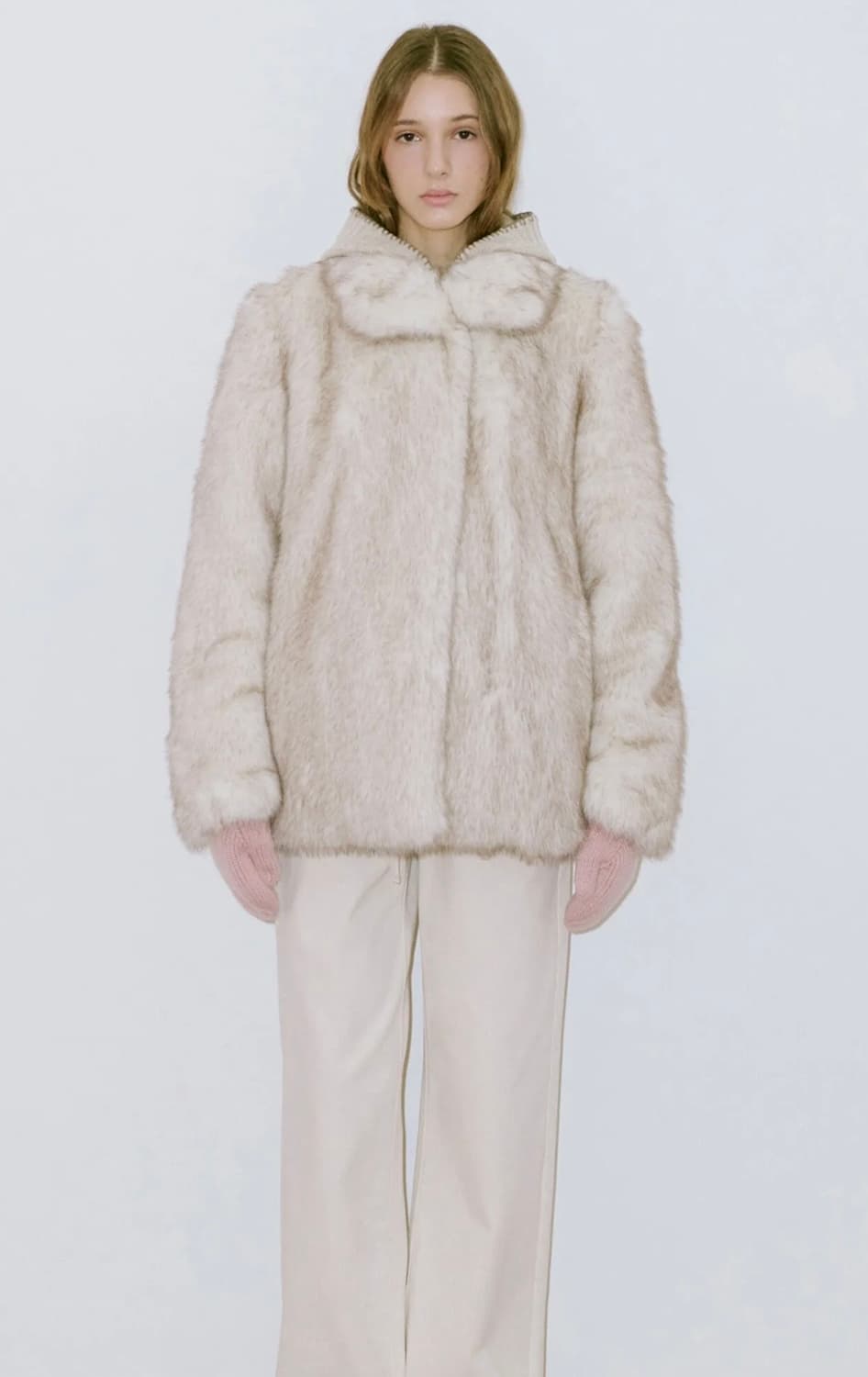 Sinoon Heavy Mix Fur Jacket (Ivory) 상품이미지1