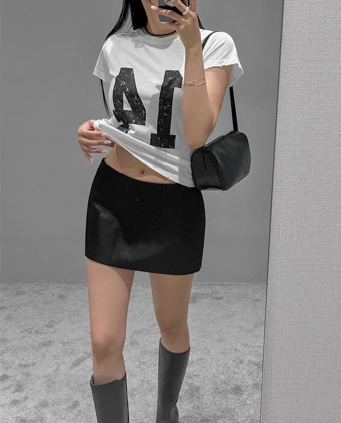 델라인 핀터레스트 감성 로우 웨이스트 고퀄 새틴 스커트 S 새상품 상품이미지8