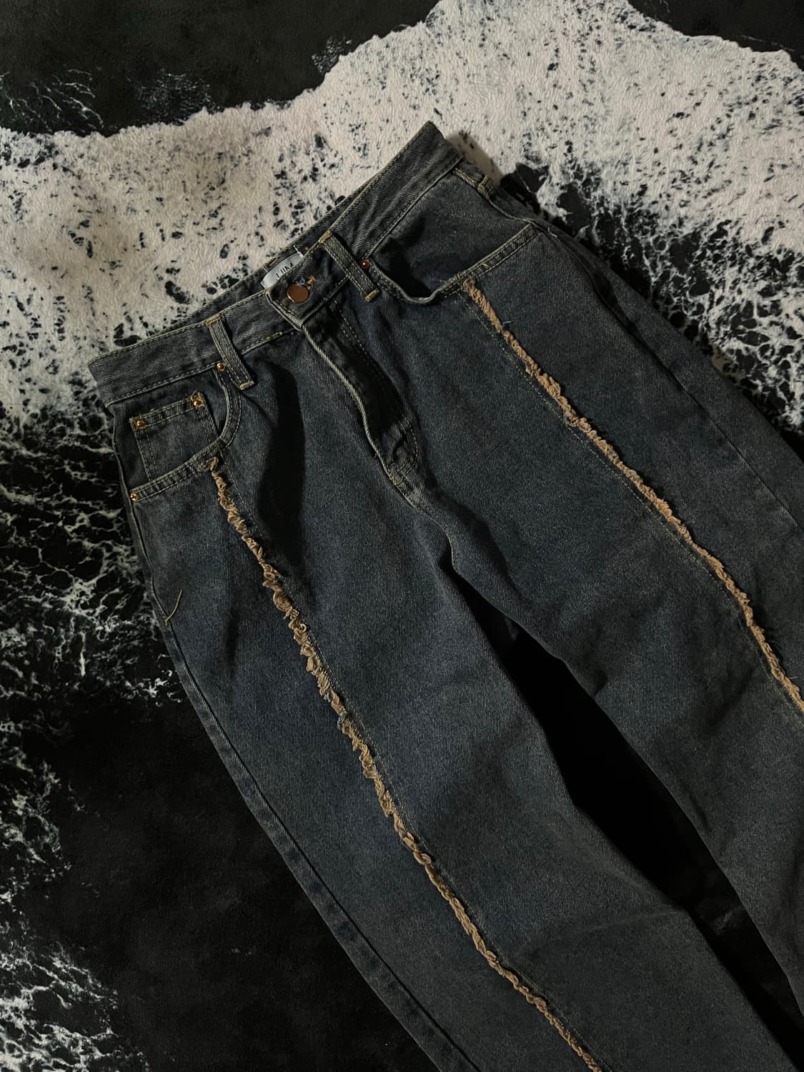 테슬 와이드데님팬츠 상품이미지1