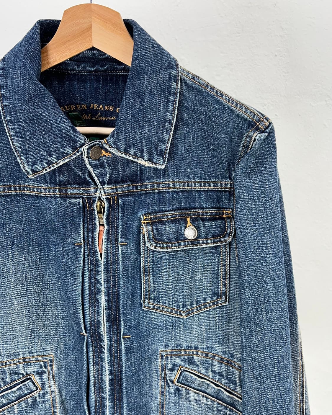 로렌 진스 싱글 포켓 데님 집업 자켓 상품이미지3