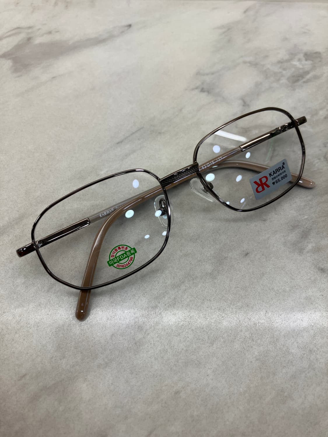 카라 KARRA 브론즈 스틸 소프트 스퀘어 메탈테 안경 상품이미지1
