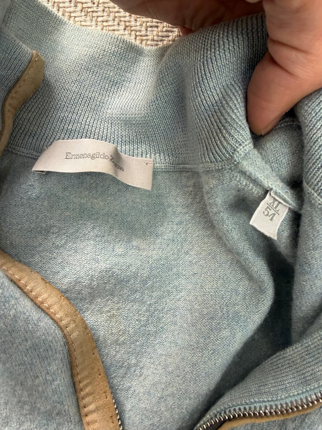 정품) 에르메네질도 제냐 여성 하프집업 니트 XL 상품이미지6