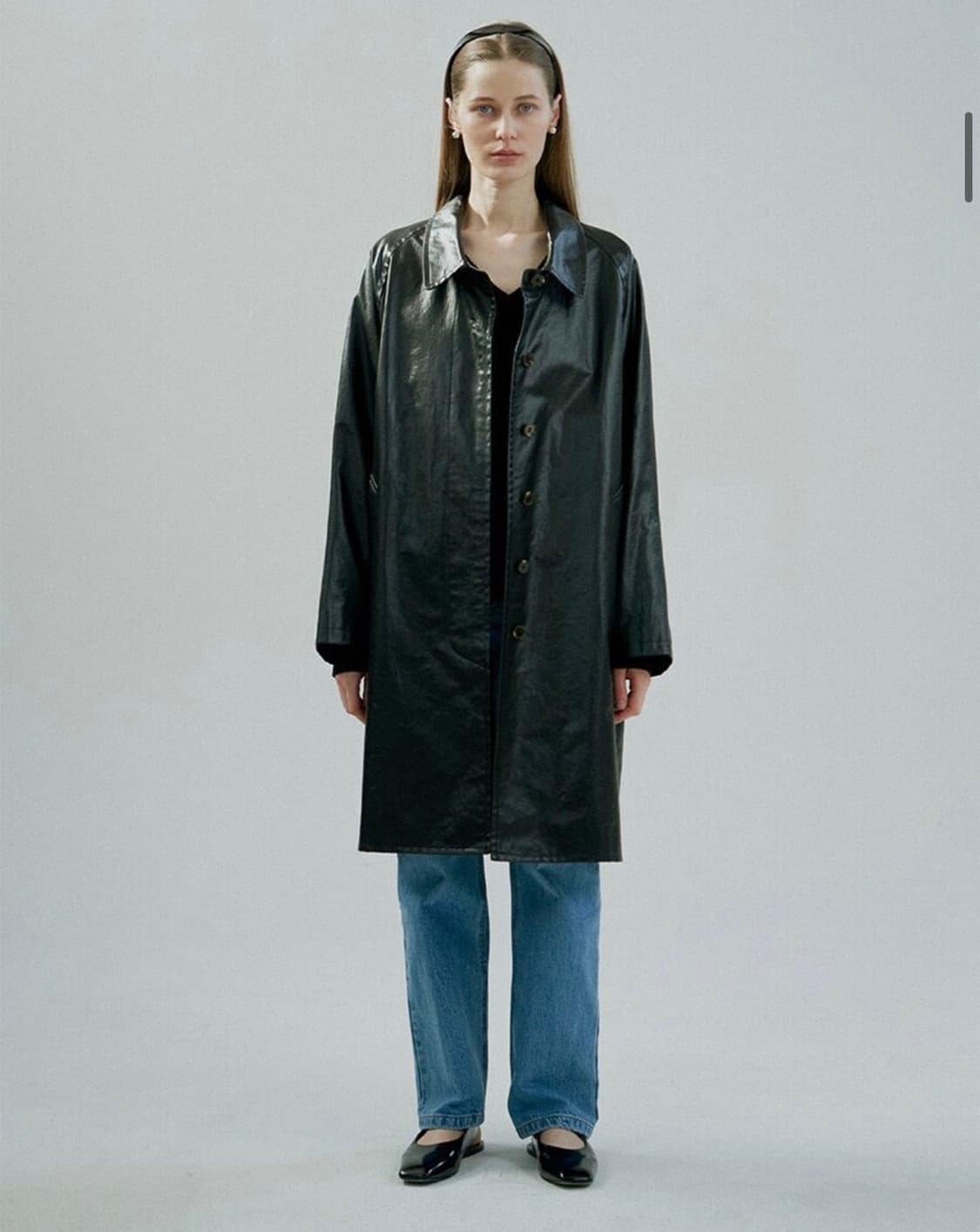 ORE 코팅 레더 라이크 맥 코트 상품이미지7