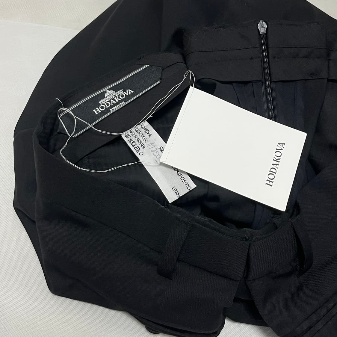 [M]호다코바 더블 백 와이드 팬츠/블랙 상품이미지4