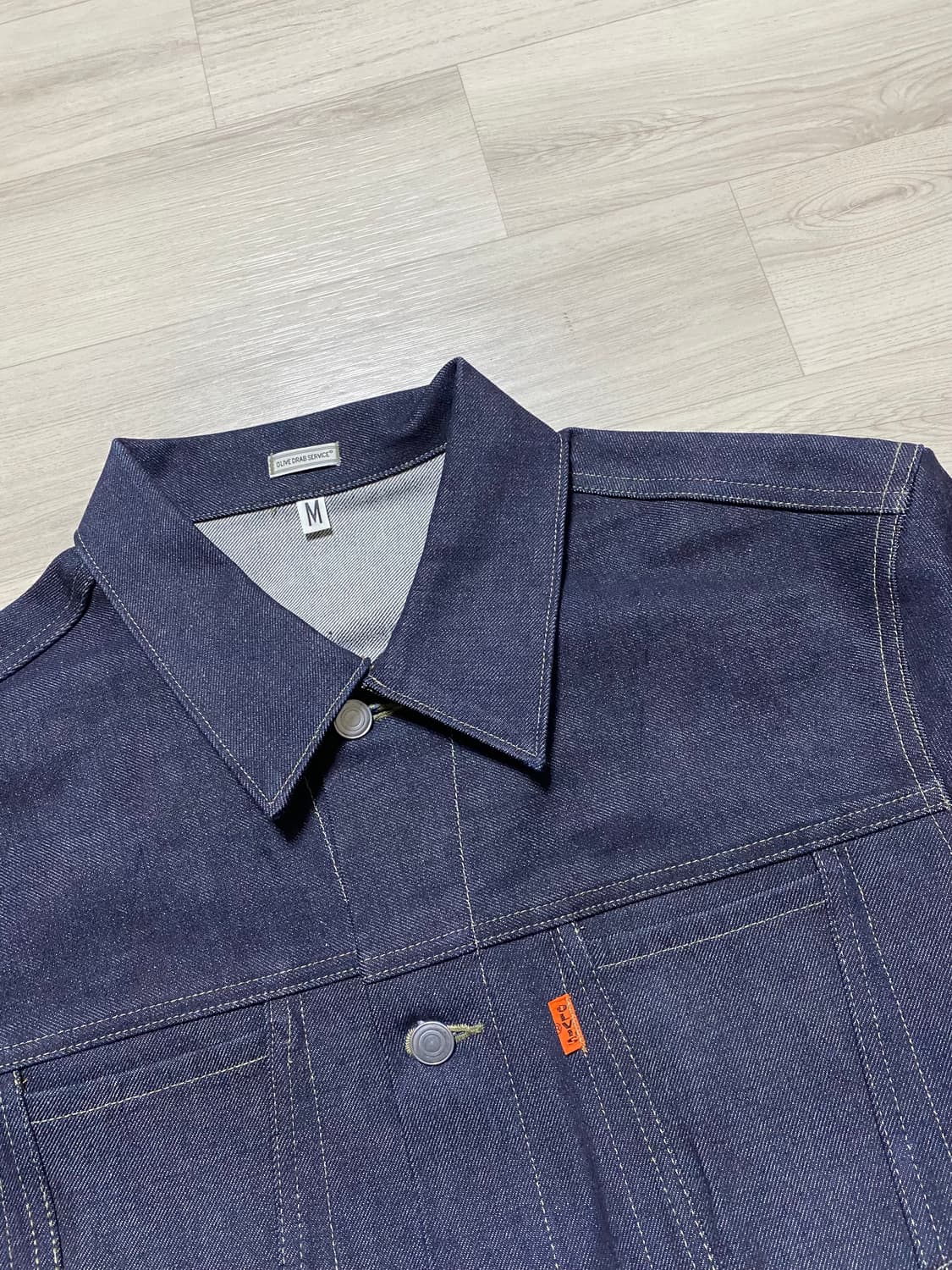 ODS 올리브드랩서비스 페이크 트러커 자켓 인디고 M사이즈 상품이미지2