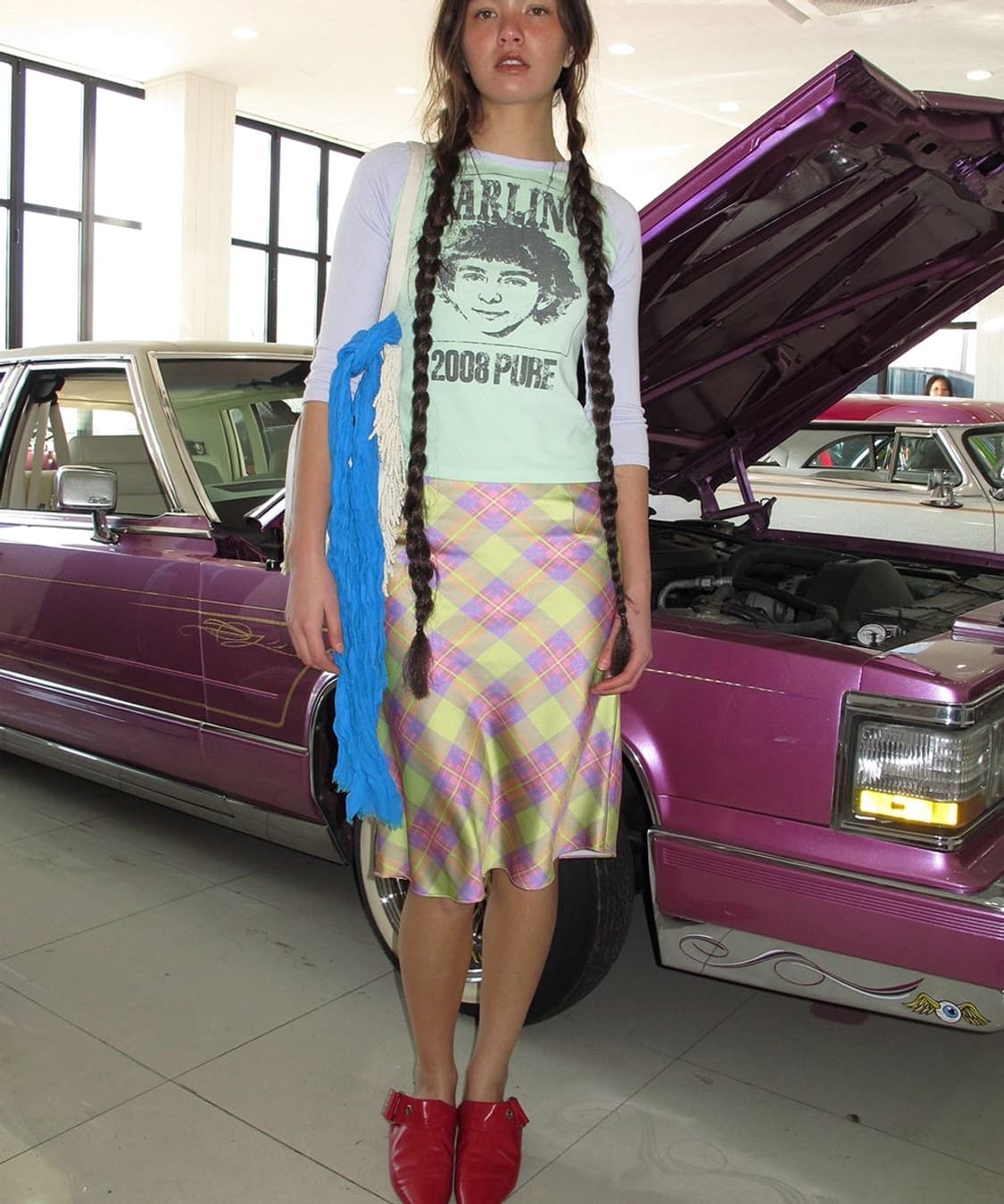 센토르 타탄체크 미디스커트s 상품이미지2