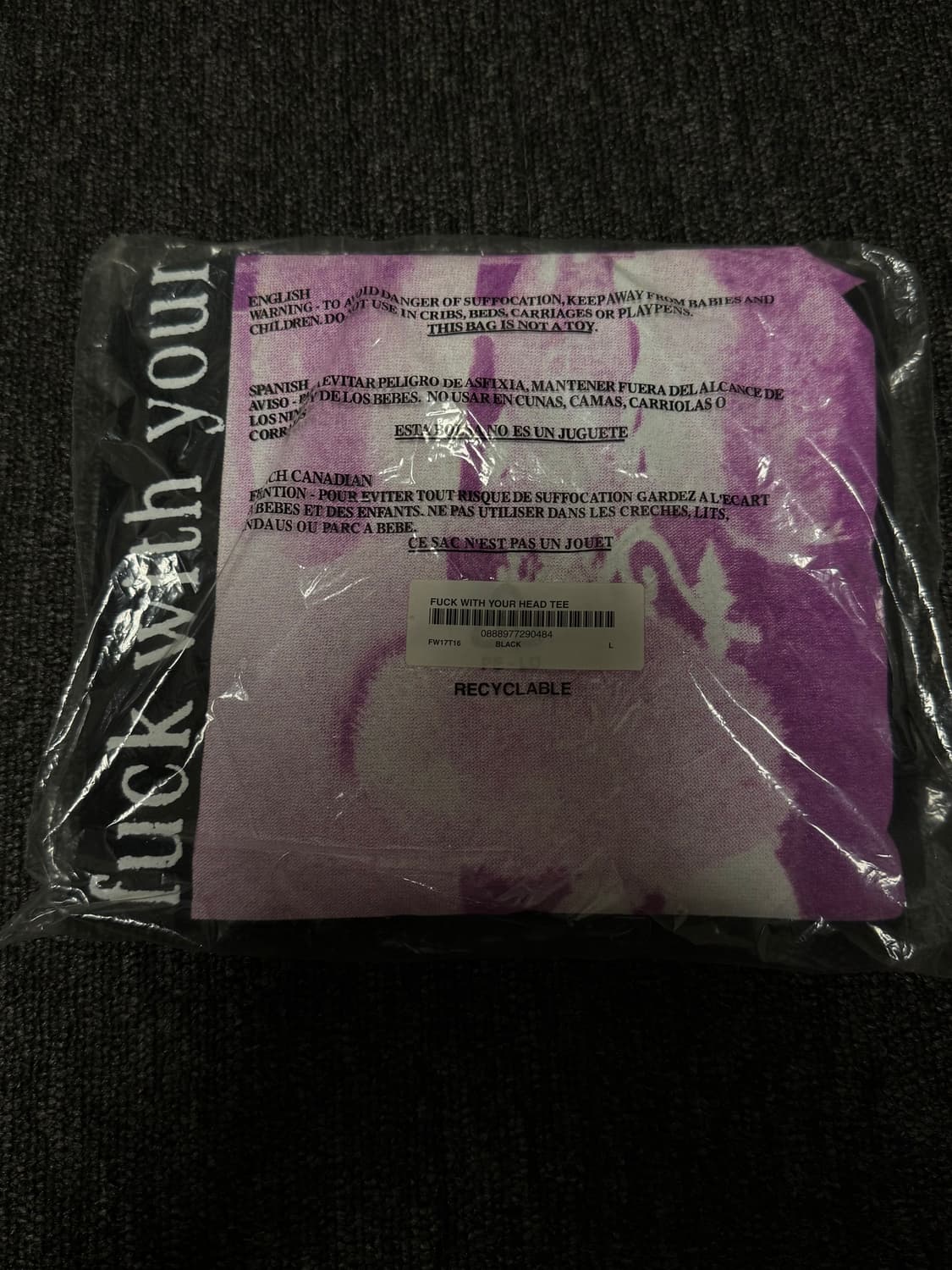 [L] 슈프림 Fuck With Your Head 반팔티 블랙 상품이미지2
