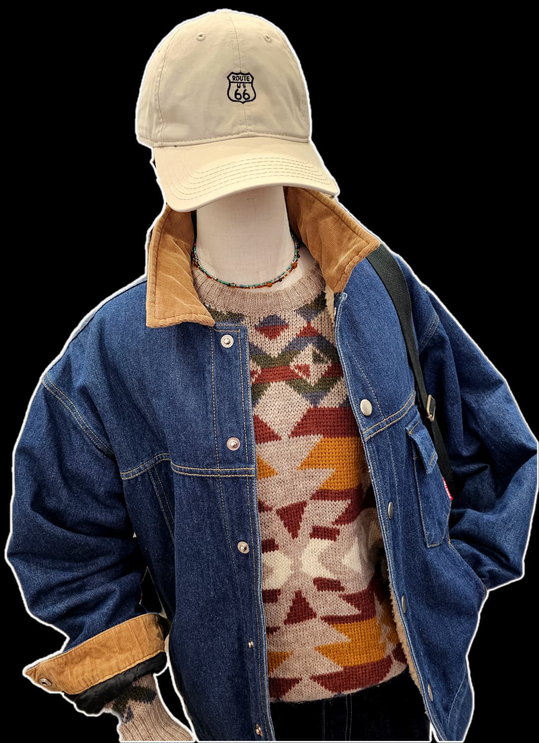 Perstep 진청 코듀로이 배색 워크자켓 상품이미지3