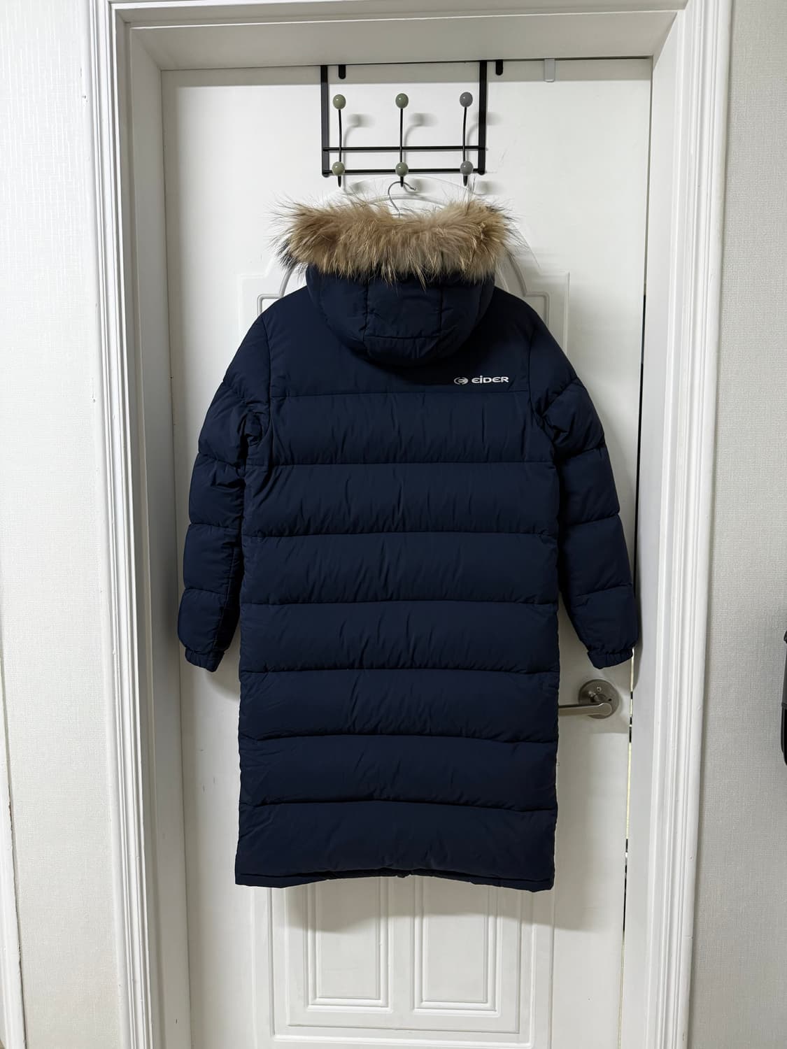 S사이즈  아이더 구스다운 롱패딩 윈드스토퍼 네이비 상품이미지6
