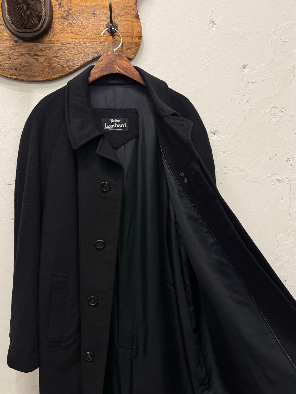 L) Cashmere Raglan Balmacaan Coat Black 상품이미지3