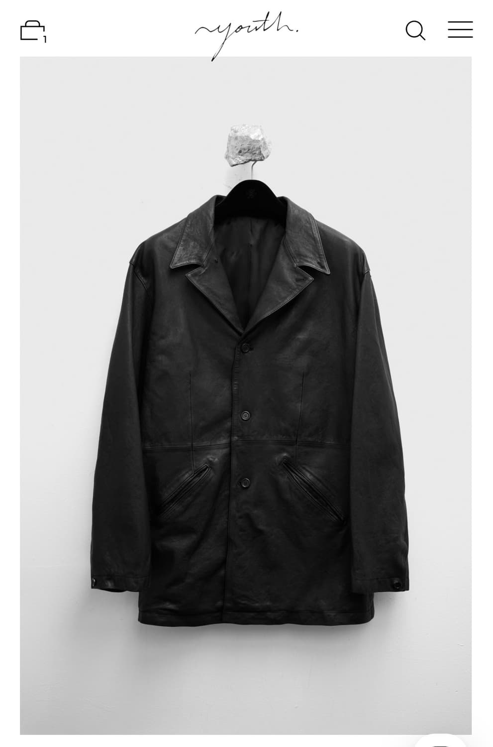 구매)유스 youth 워시드 레더자켓 xs/s사이즈 상품이미지1