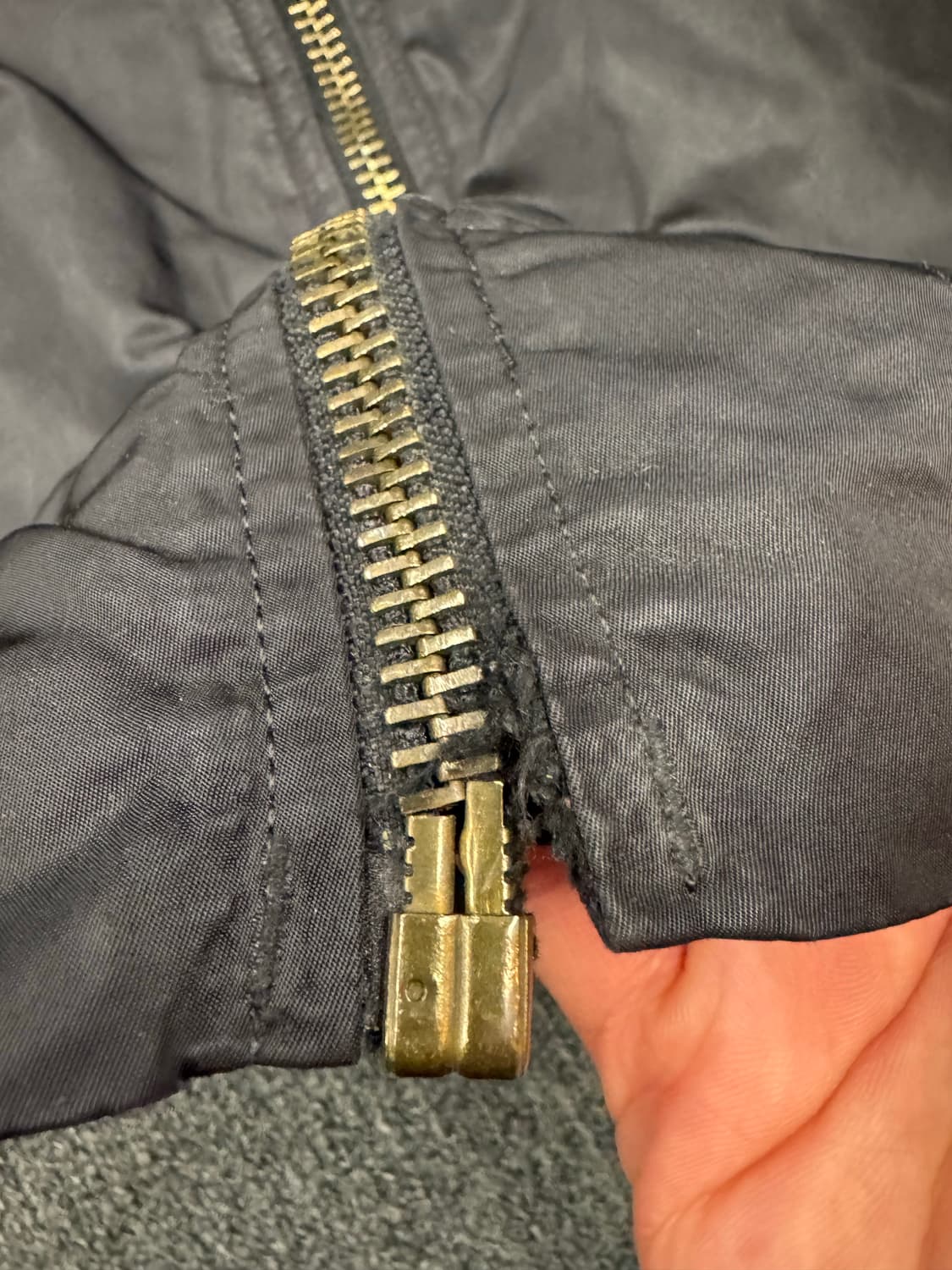 XL)알파인더스트리 빈티지 블랙 MA-1 항공점퍼 상품이미지5