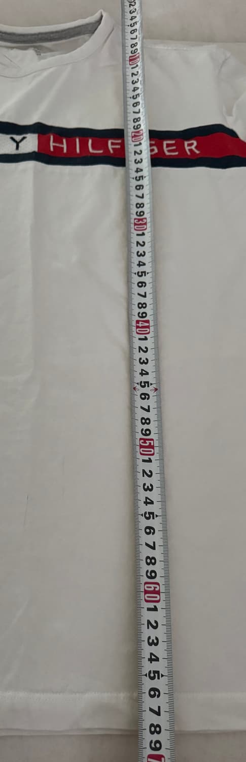 타미힐피거 흰색 로고 반팔티 XL 정품 상품이미지6