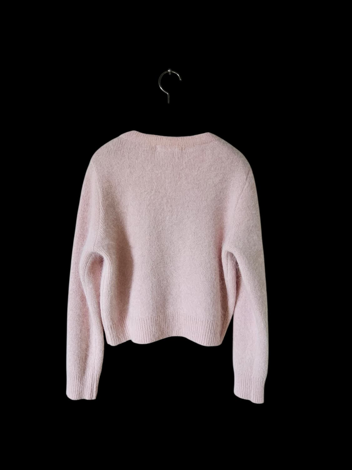 앙고라 라이트 핑크 보석 단추 여성 가디건 S 상품이미지9