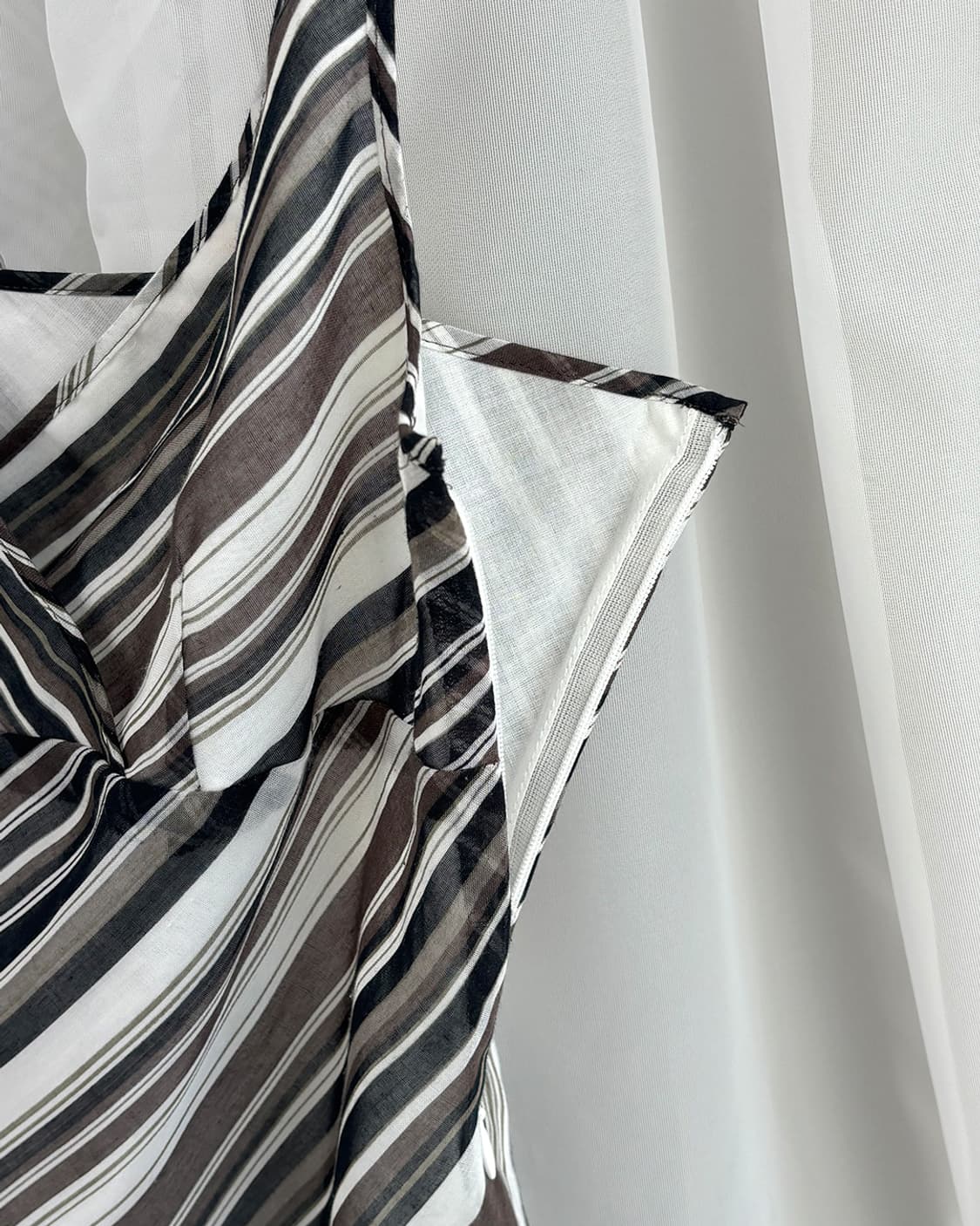 ICB wood mix diagonal stripe bustier 상품이미지7