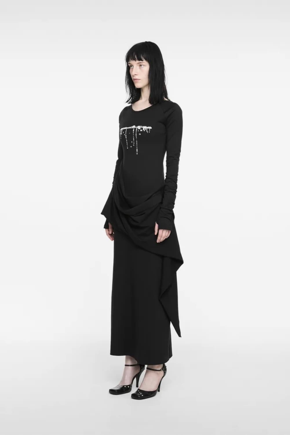 나체 DROP MAXI DRESS BLACK 상품이미지2