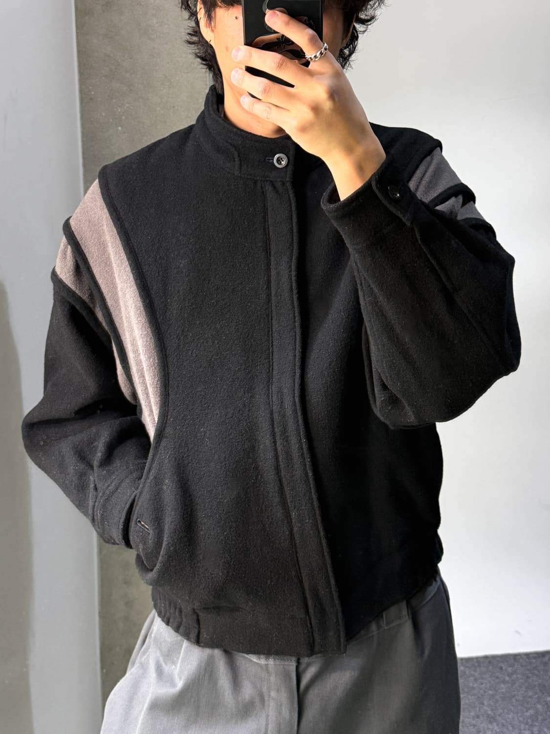 인터메조 90's 2-패널 울 봄버 자켓 상품이미지1