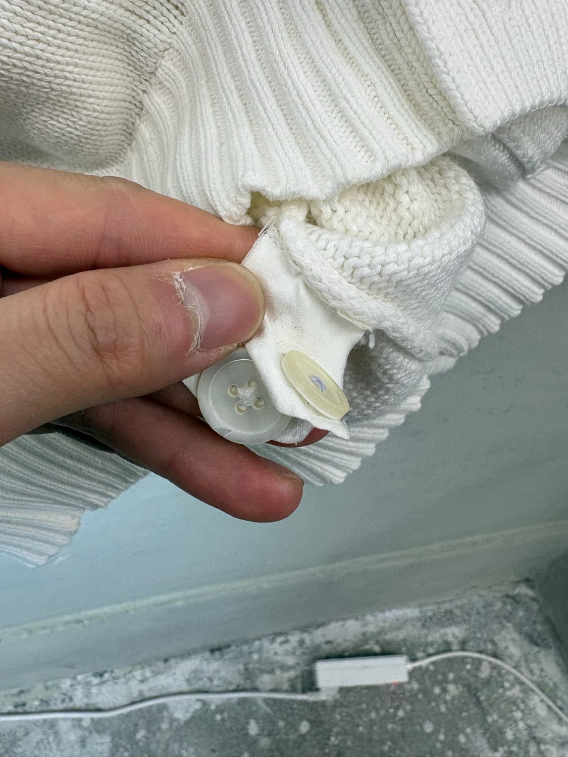 폴로랄프로렌 빈티지 코튼 브이넥 니트 가디건 화이트 상품이미지7