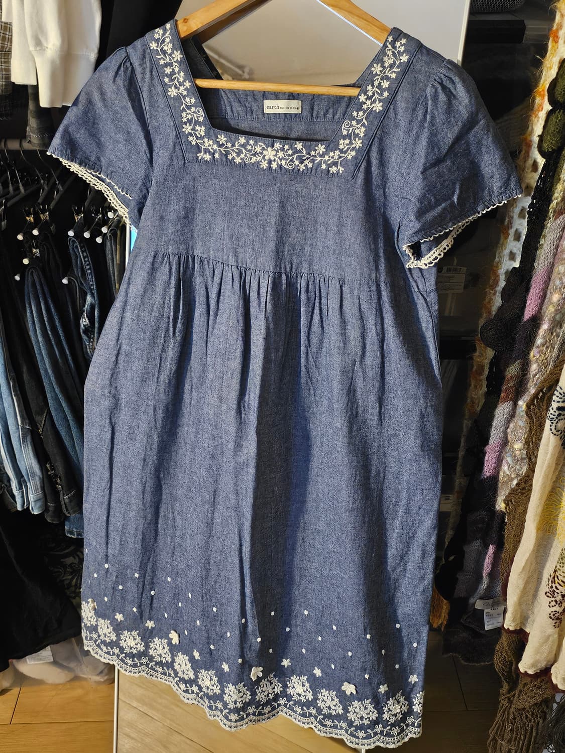 얼쓰뮤직 데님 미디원피스 상품이미지1