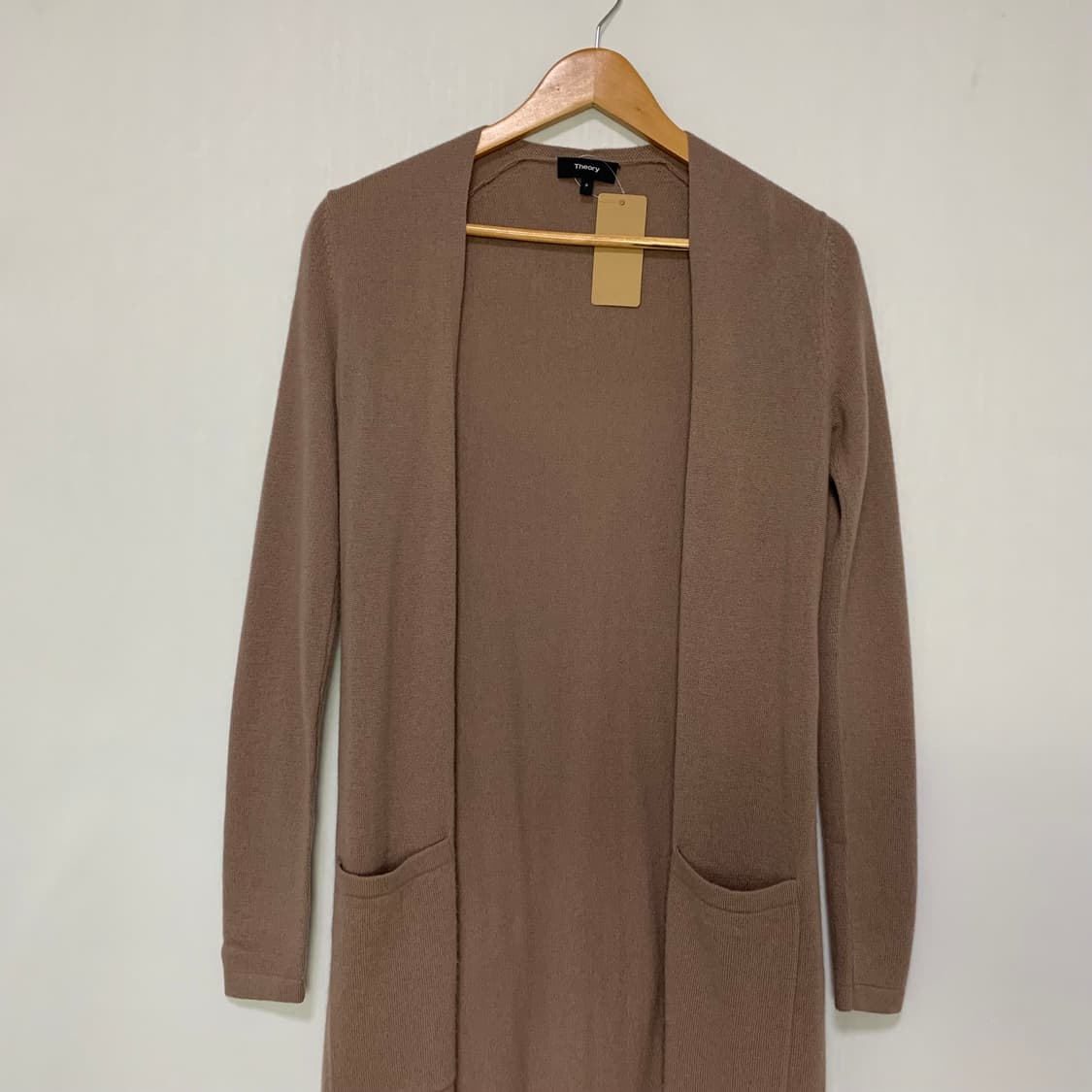 띠어리 캐시미어 100 롱 오픈형 로브 가디건 인디핑크 빈티지 여성 상품이미지2