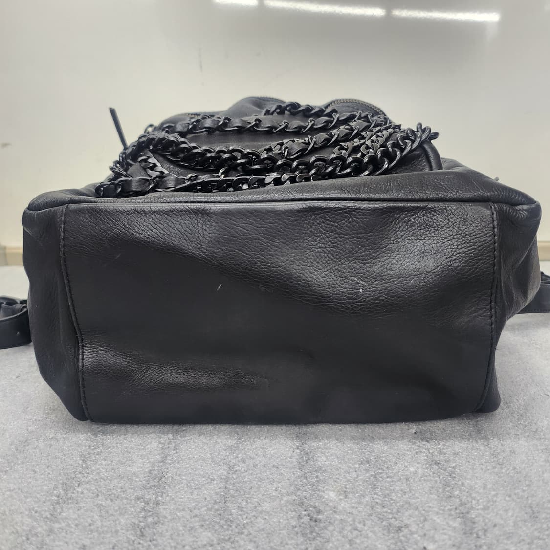 ASH 블랙 천연가죽 백팩 38x28x14cm 상품이미지6