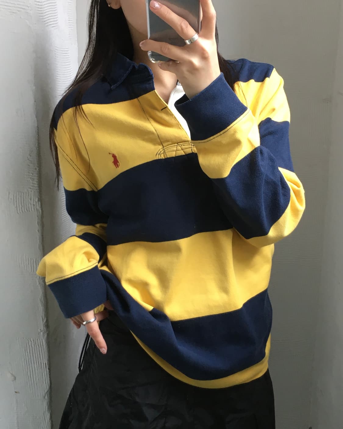 Polo 폴로 랄프로렌 옐로우 단가라 럭비셔츠 상품이미지2