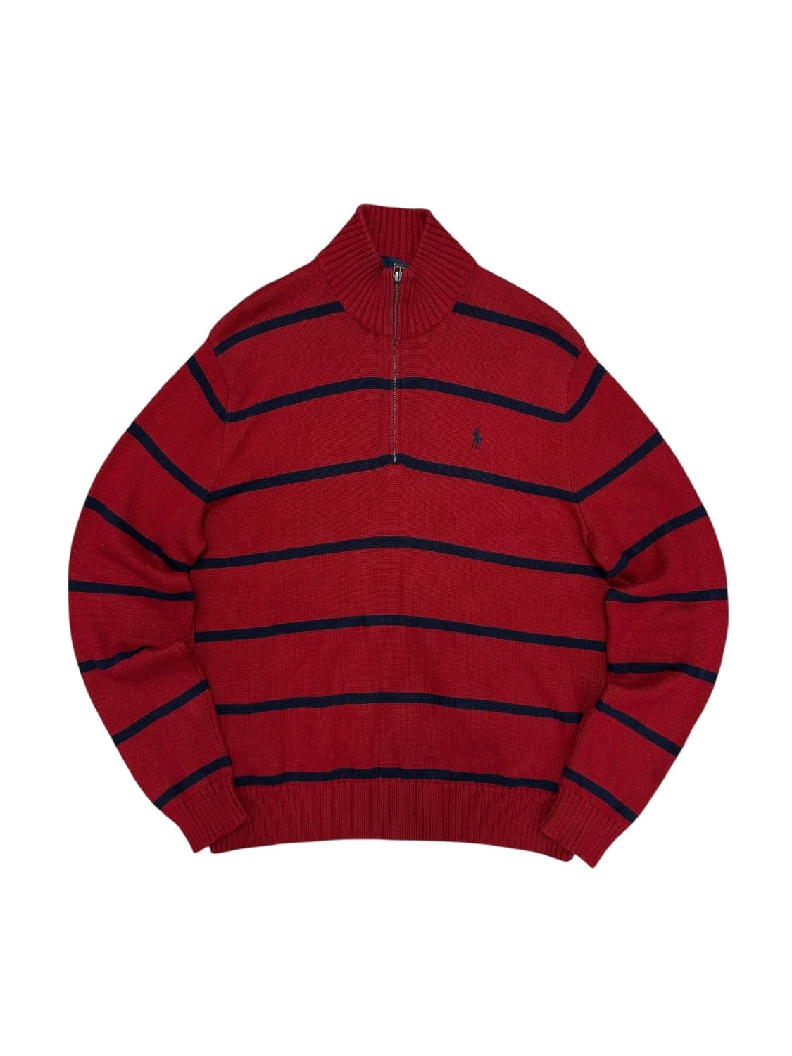 폴로 스트라이프 하프집업 코튼니트(L) 상품이미지1