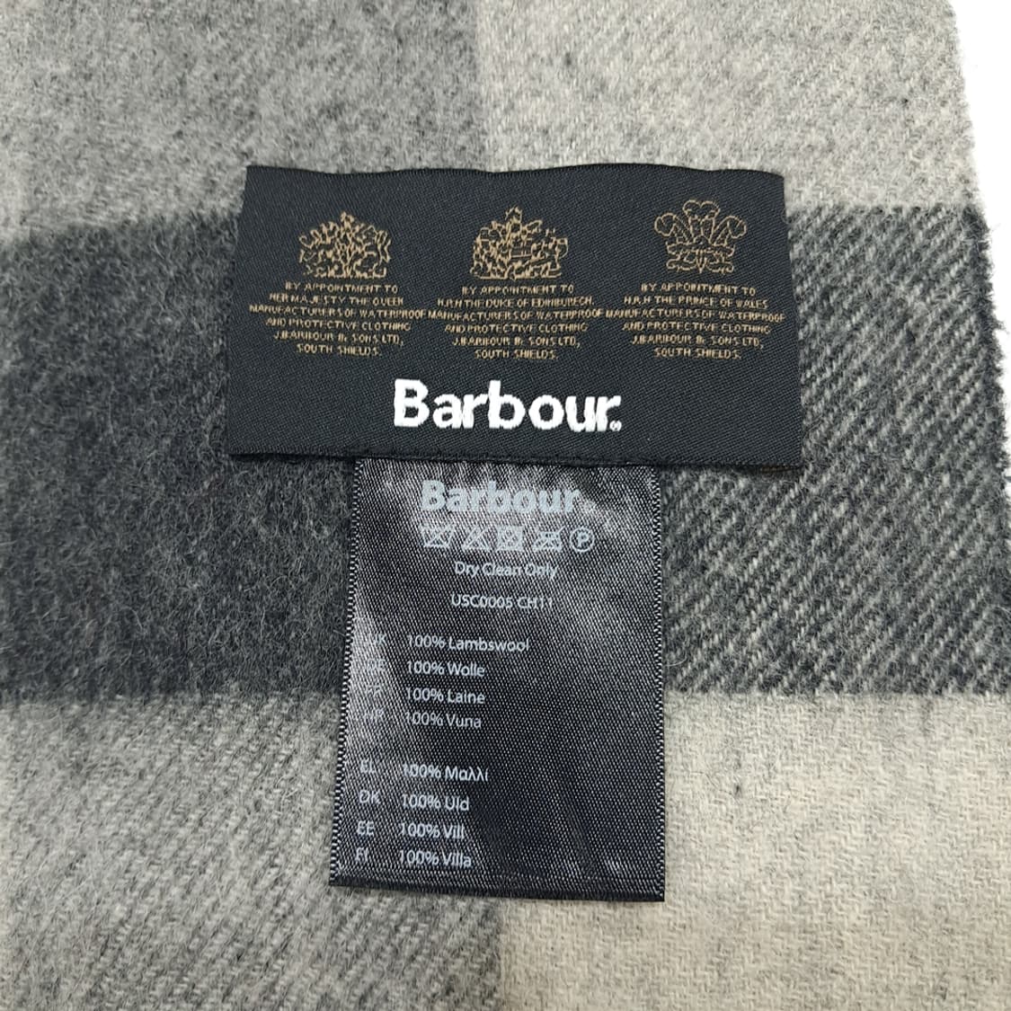 MX228 바버 그레이 버팔로체크 램스울 목도리 머플러 상품이미지4