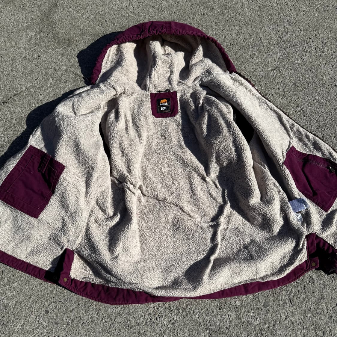 빈티지 양털 후드 워크자켓 퍼플 상품이미지4